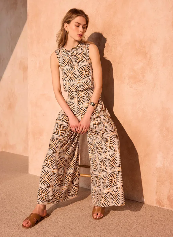 Black Geo Print Jumpsuit made by Mint Velvet