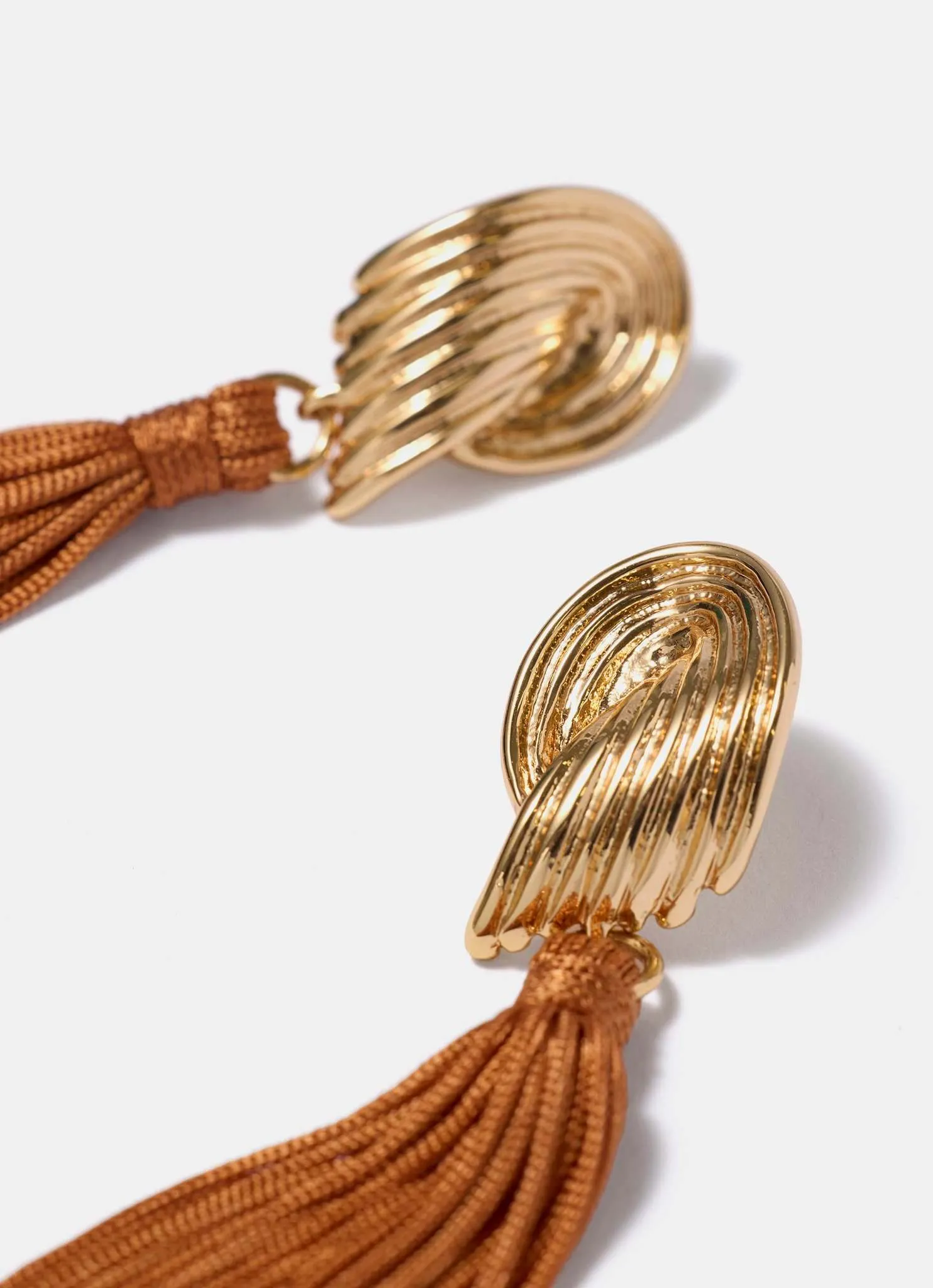 Gold Tone Ridged Wing Tassel Earrings sold by Mint Velvet product image thumbnail 4