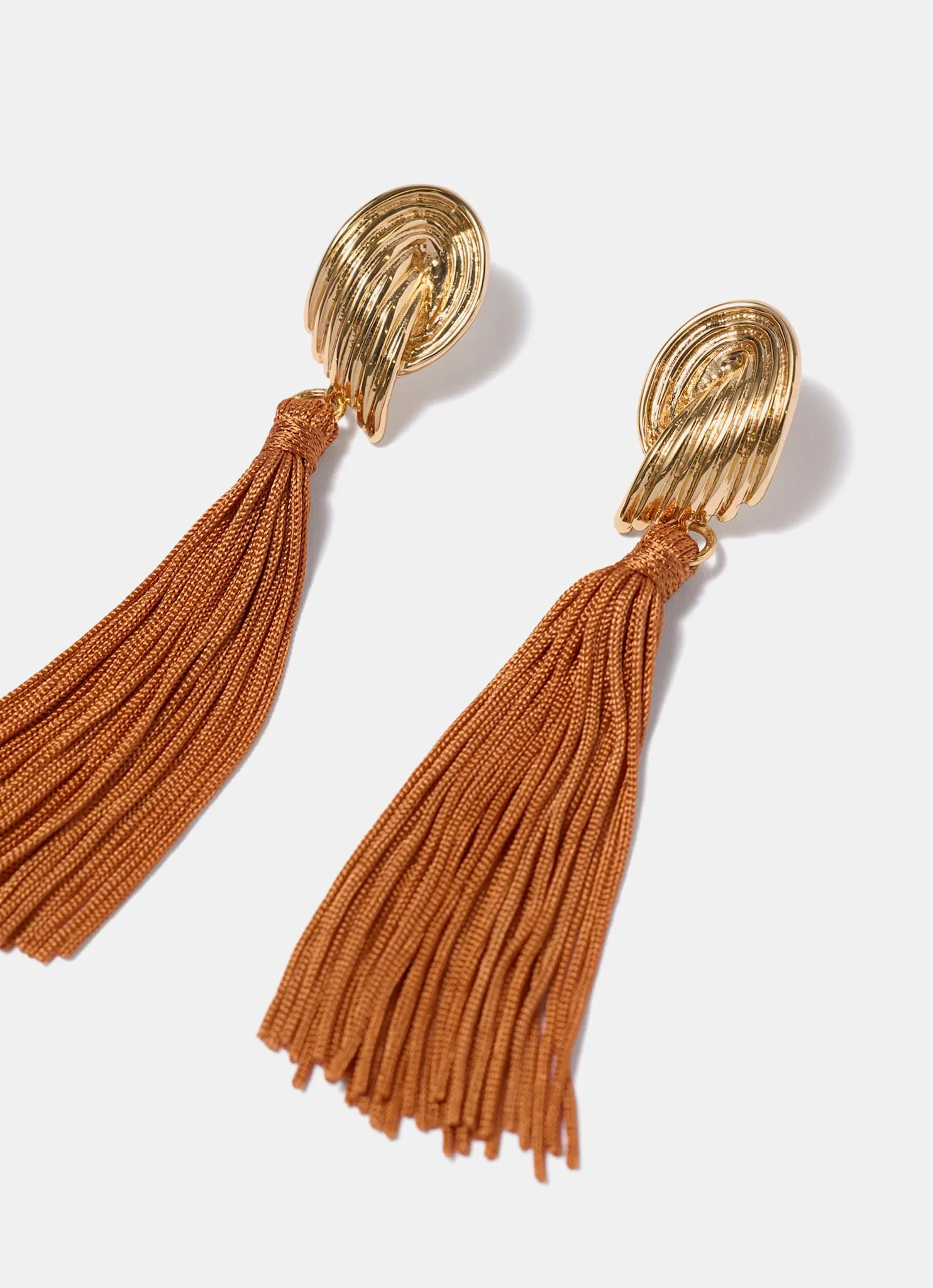 Gold Tone Ridged Wing Tassel Earrings sold by Mint Velvet product image thumbnail 3