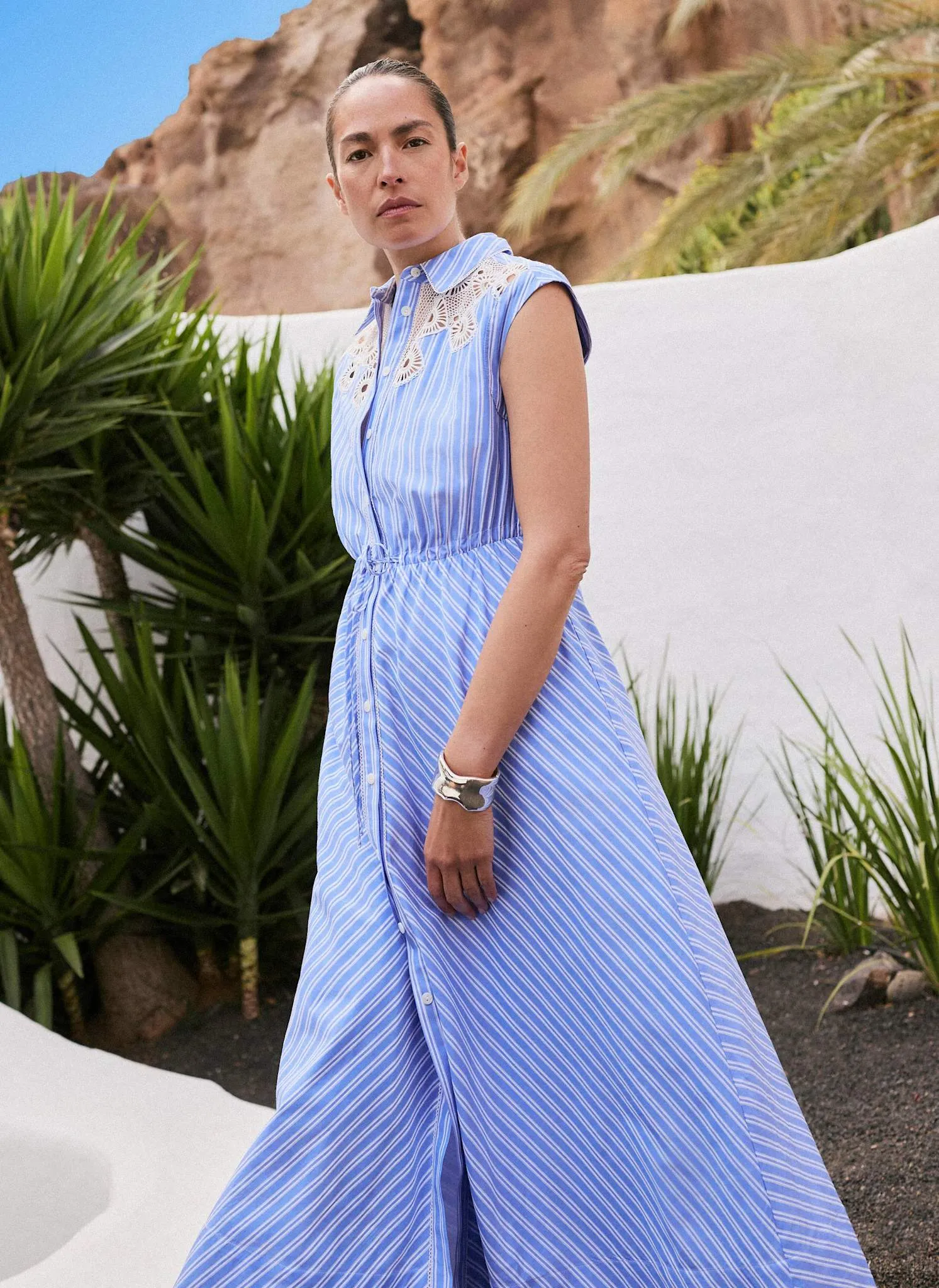 Blue Striped Midi Shirt Dress sold by Mint Velvet product image thumbnail 2