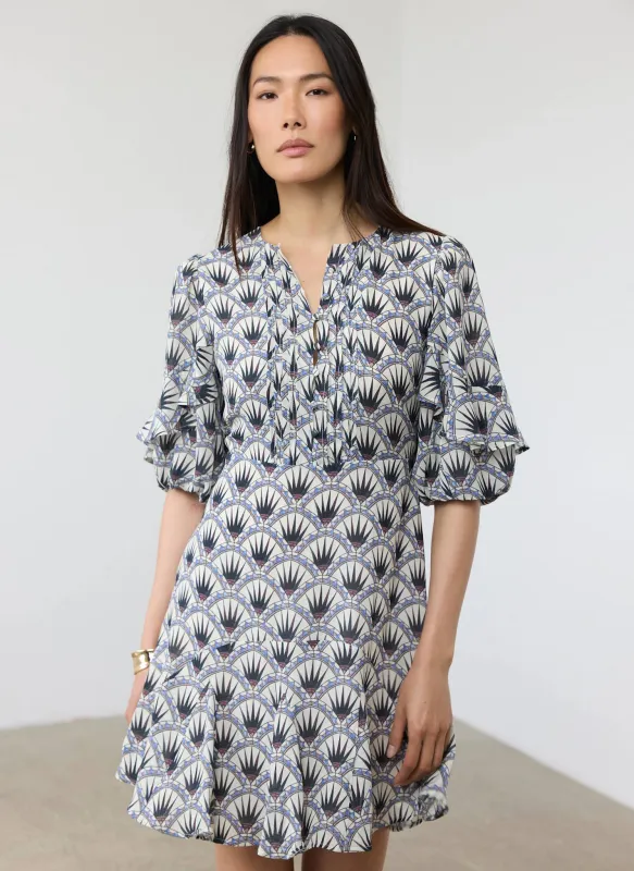 Blue Geo Print Mini Dress made by Mint Velvet