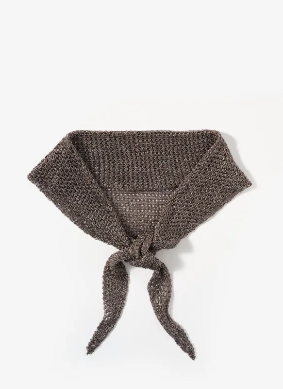 Dark Silver Metallic Triangle Neck Scarf made by Mint Velvet