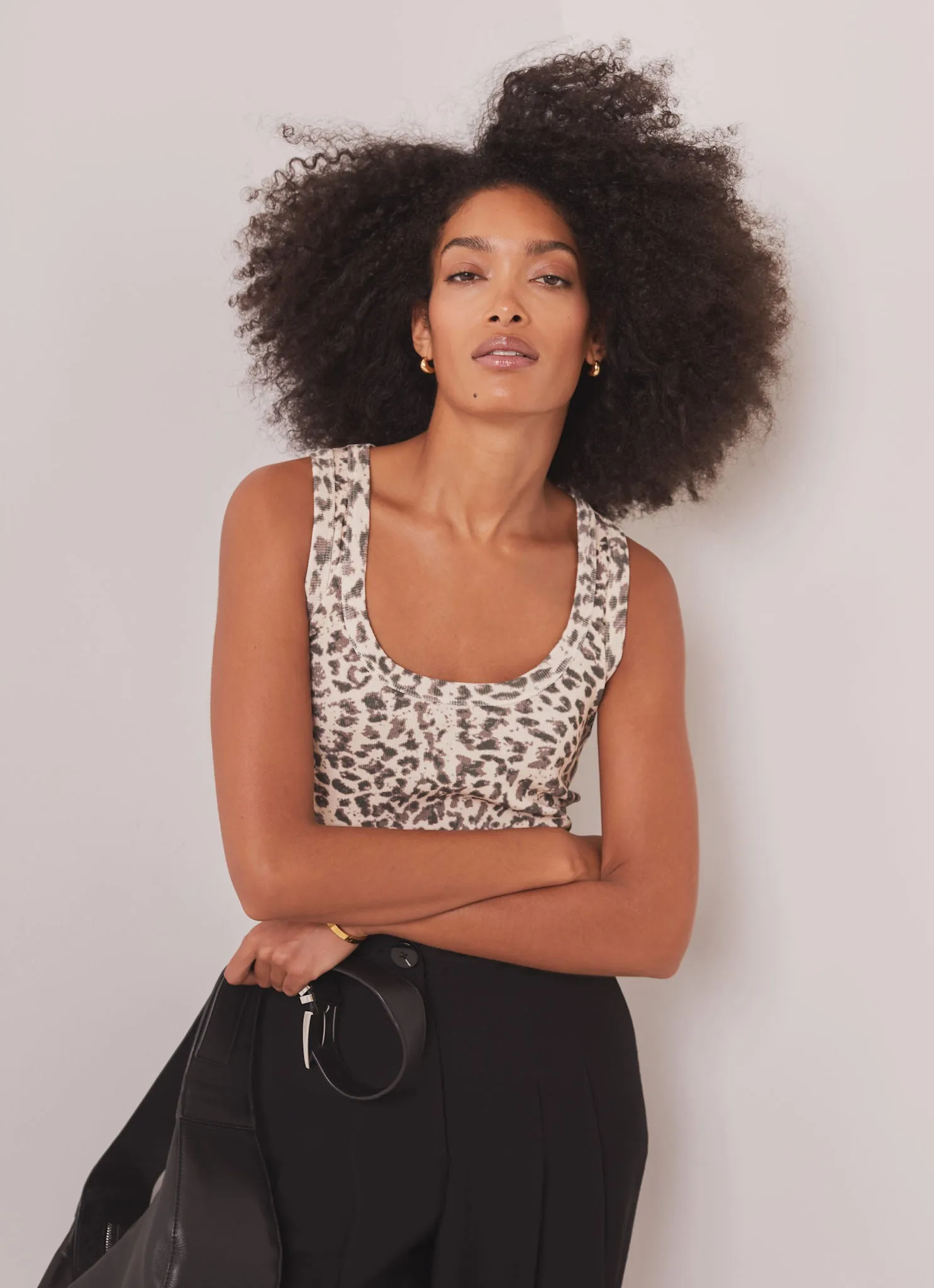 Leopard Print Cotton Scoop Neck Vest sold by Mint Velvet product image thumbnail 5