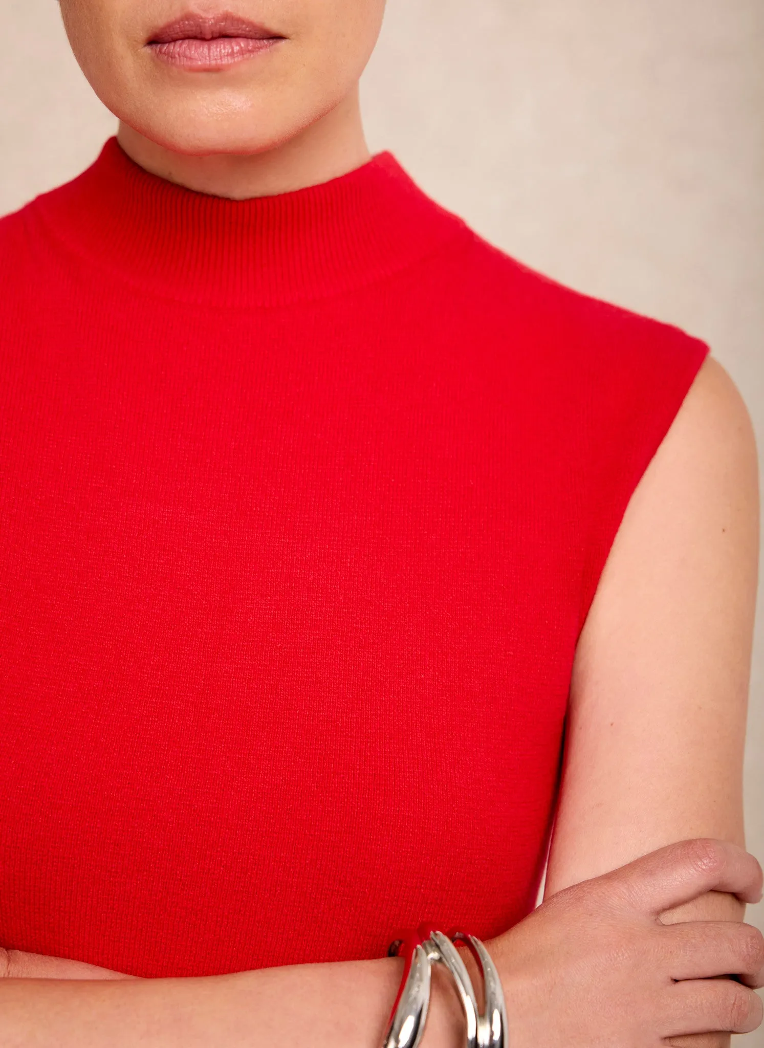 Red Sleeveless Knit Midi Dress sold by Mint Velvet product image thumbnail 5