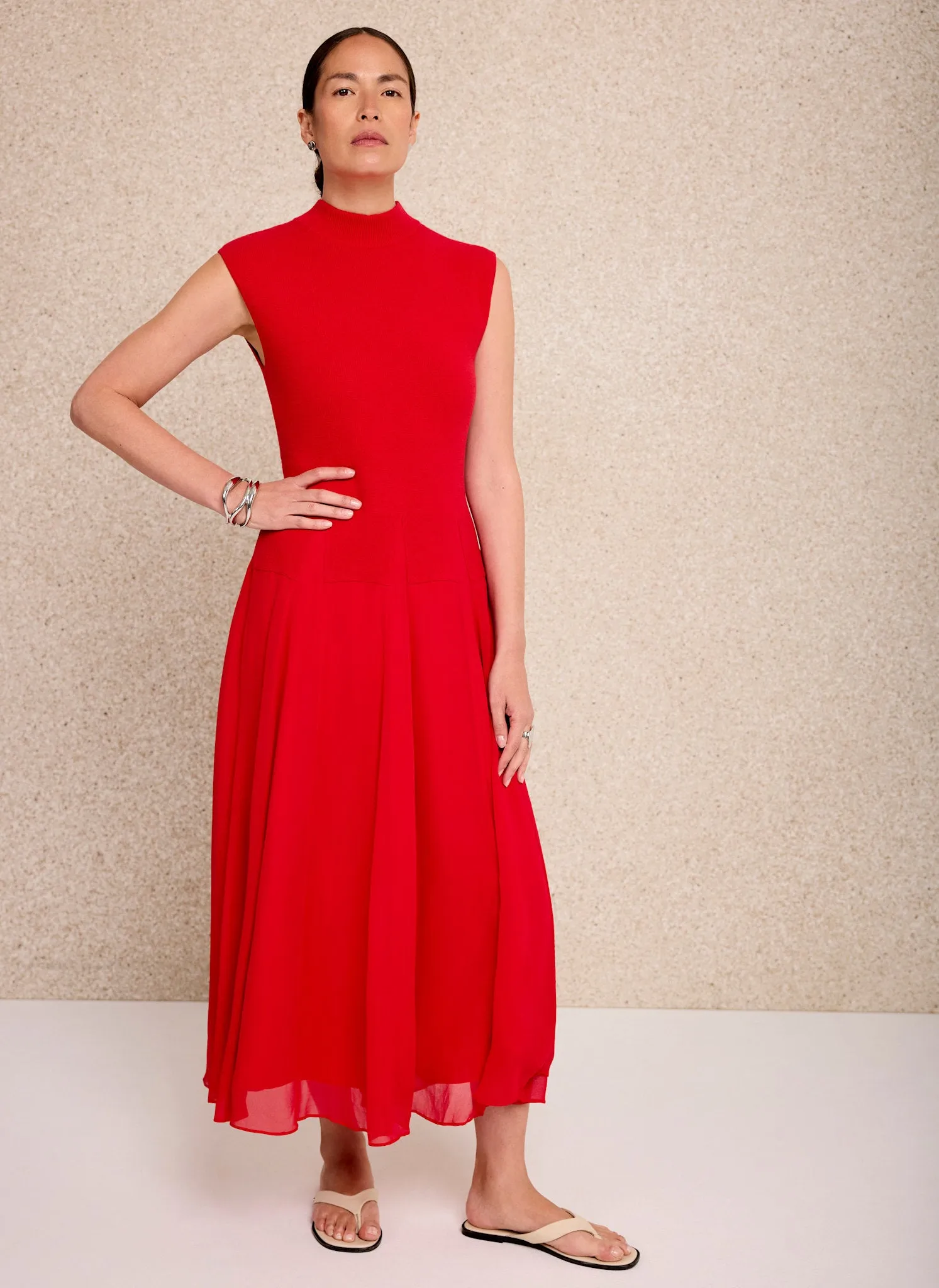 Red Sleeveless Knit Midi Dress sold by Mint Velvet product image thumbnail 4