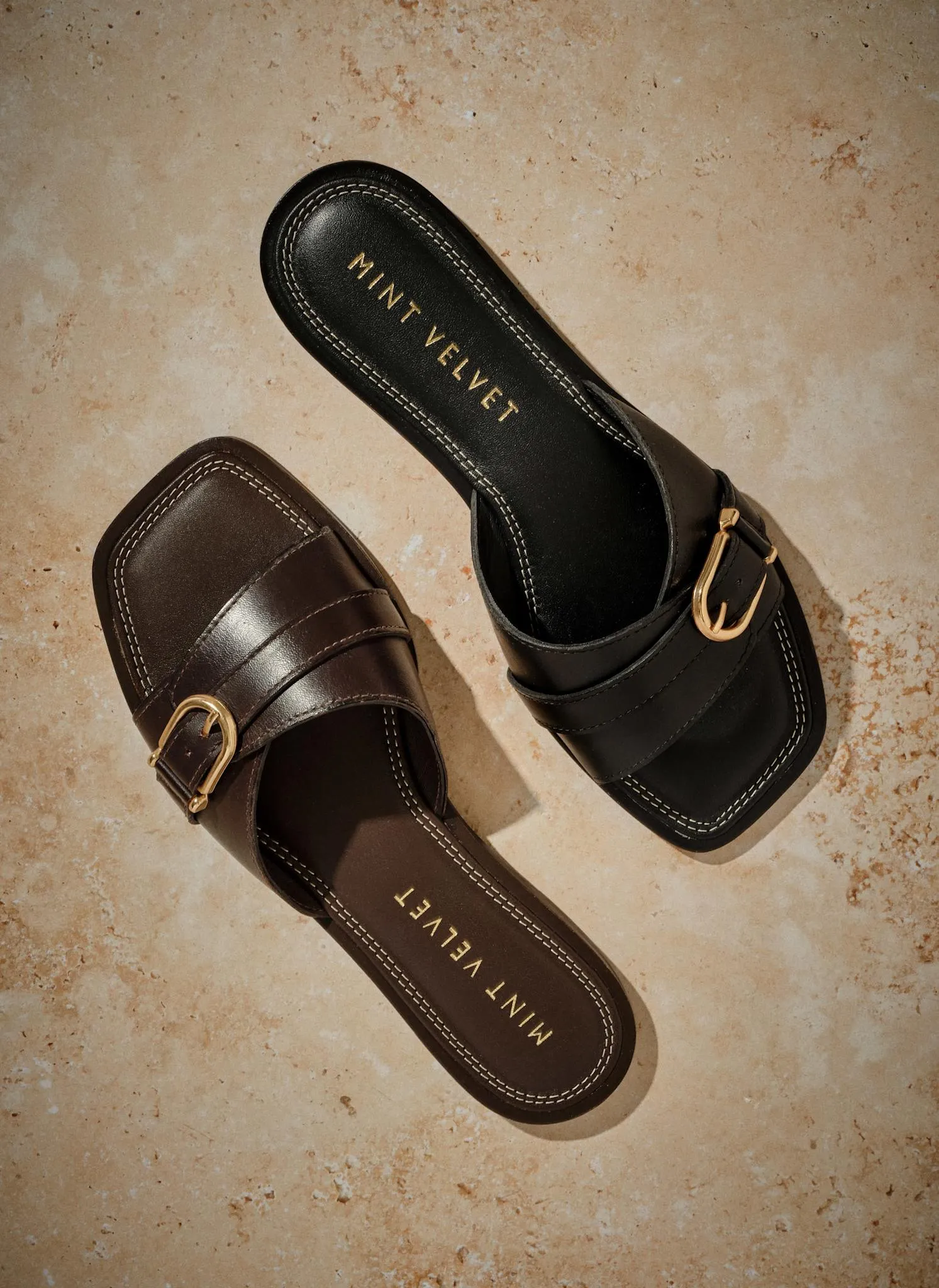 Kate Brown Leather Mule Sandals sold by Mint Velvet product image thumbnail 4