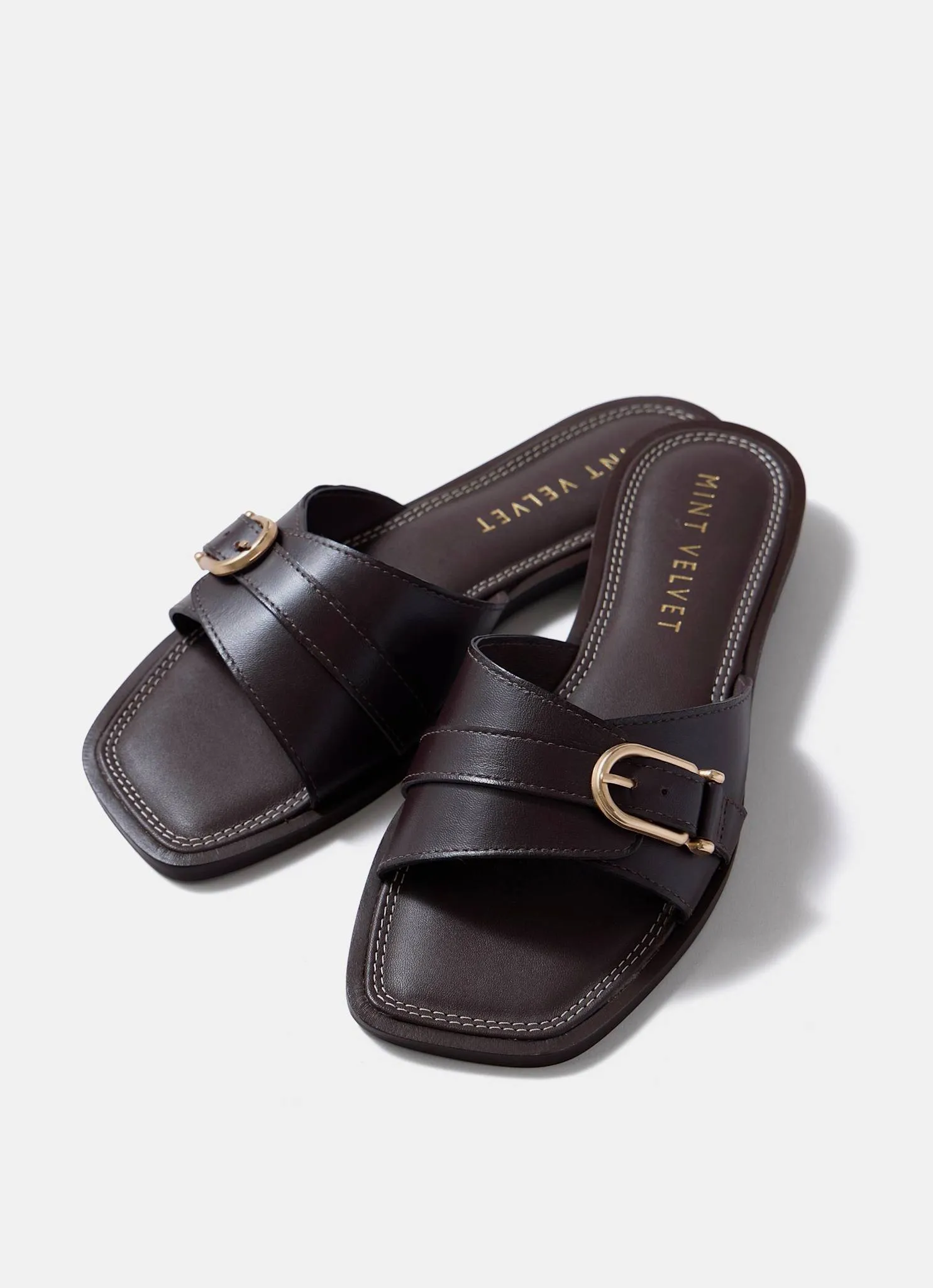 Kate Brown Leather Mule Sandals sold by Mint Velvet product image thumbnail 5