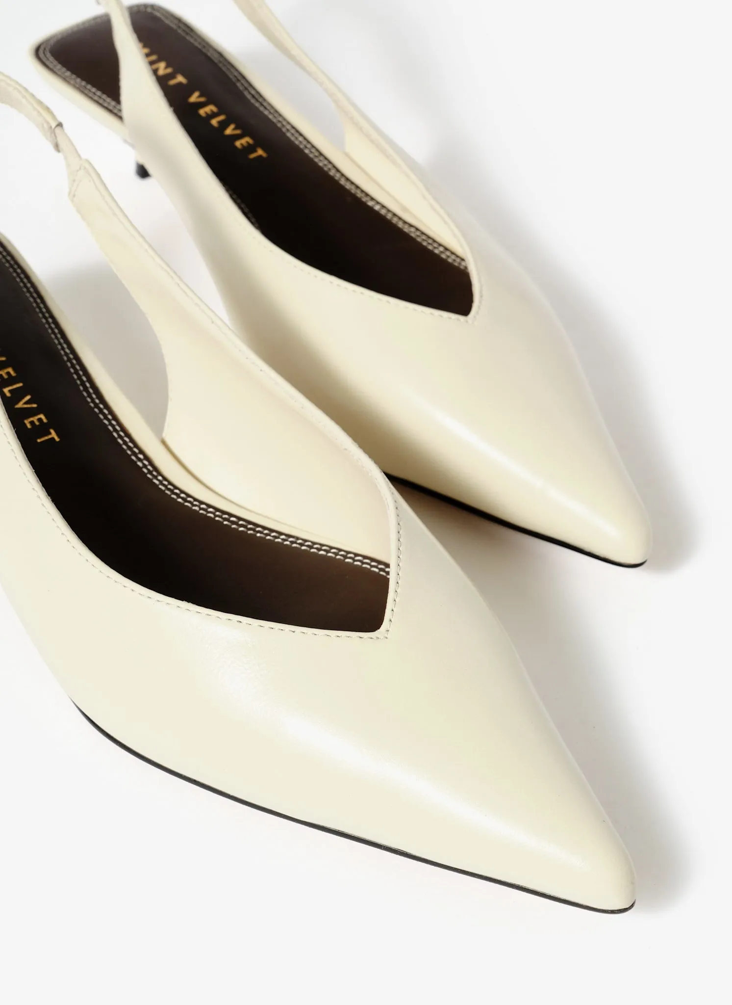 Skye White Leather Slingback Court Heels sold by Mint Velvet product image thumbnail 5