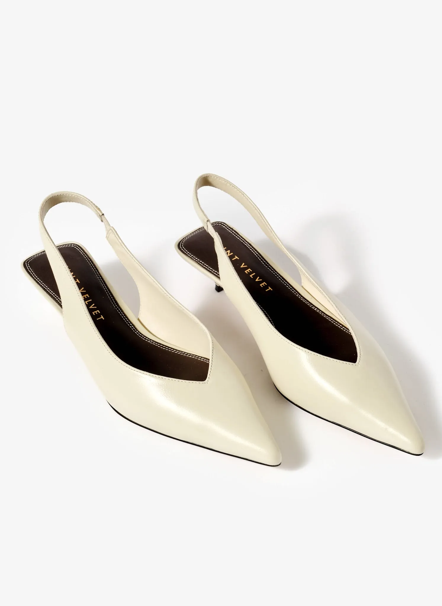 Skye White Leather Slingback Court Heels sold by Mint Velvet product image thumbnail 3