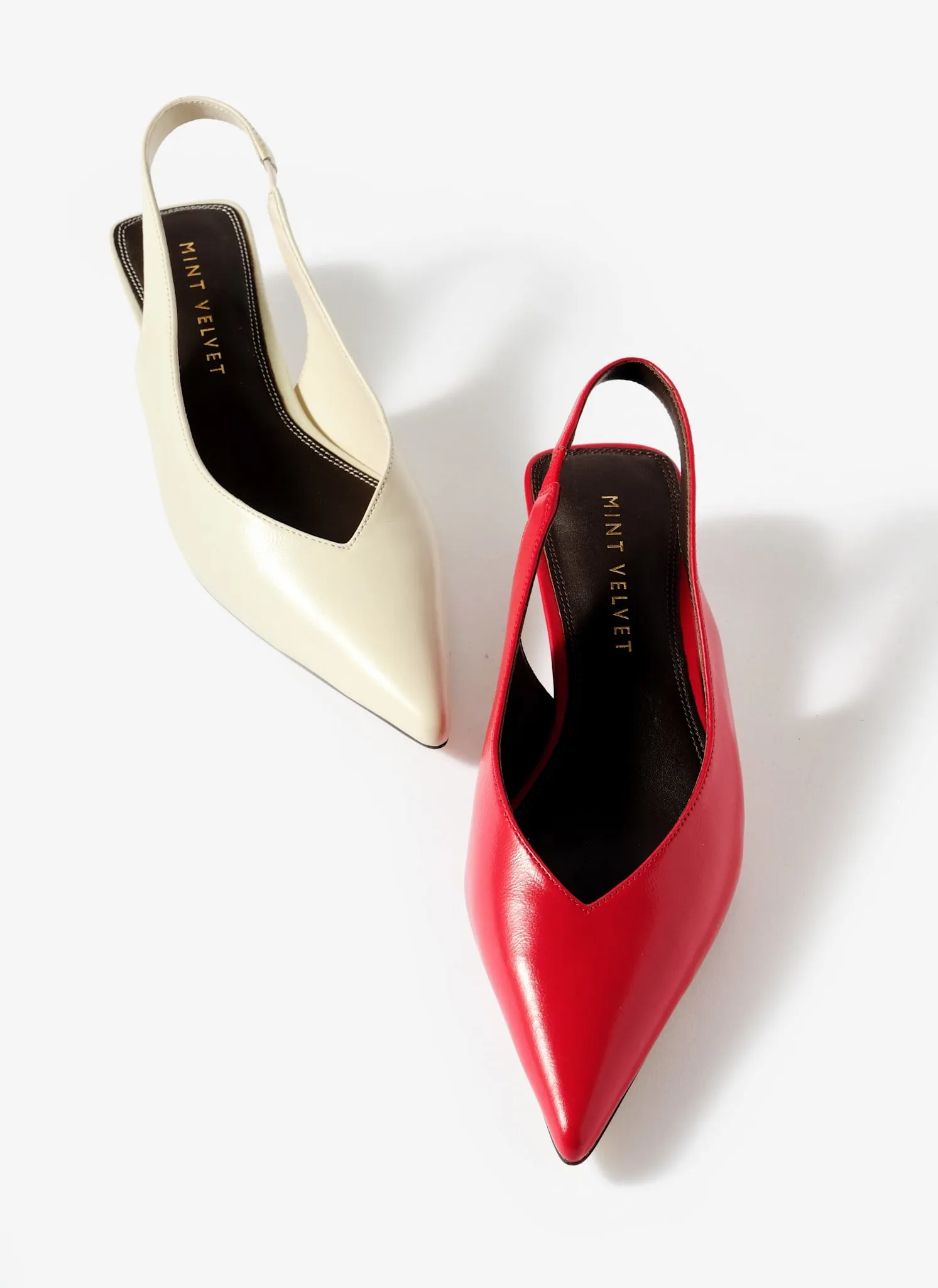 Skye White Leather Slingback Court Heels sold by Mint Velvet product image thumbnail 4