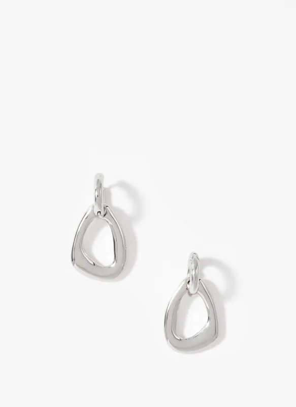 Silver Tone Sculpted Drop Earrings made by Mint Velvet