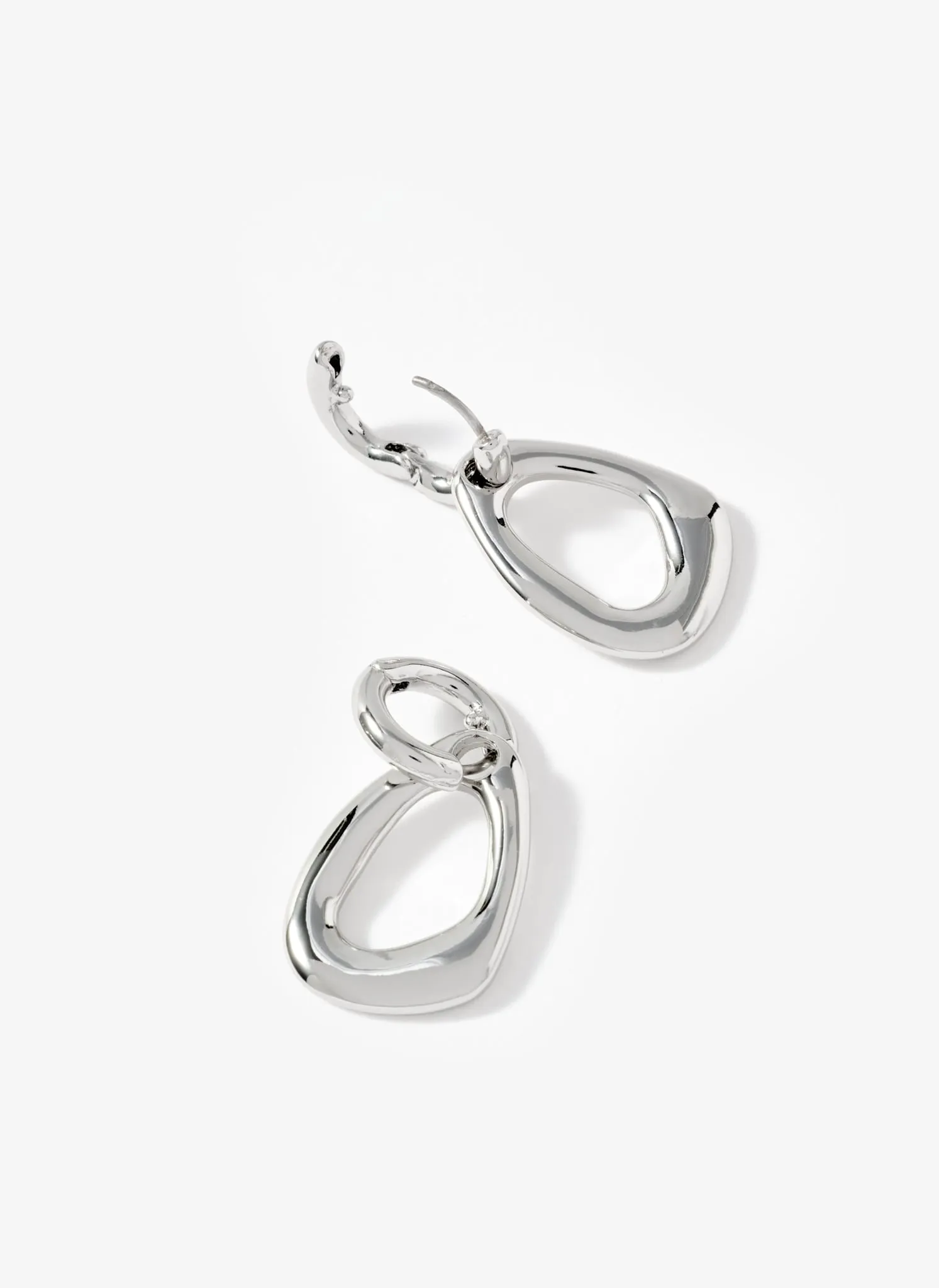 Silver Tone Sculpted Drop Earrings sold by Mint Velvet product image thumbnail 3