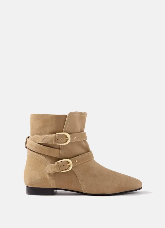 Libby Neutral Suede Ankle Boots made by Mint Velvet