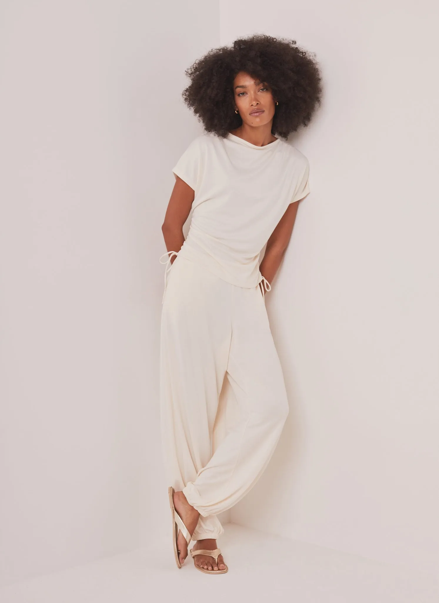Cream Jersey Balloon Trousers sold by Mint Velvet product image thumbnail 5