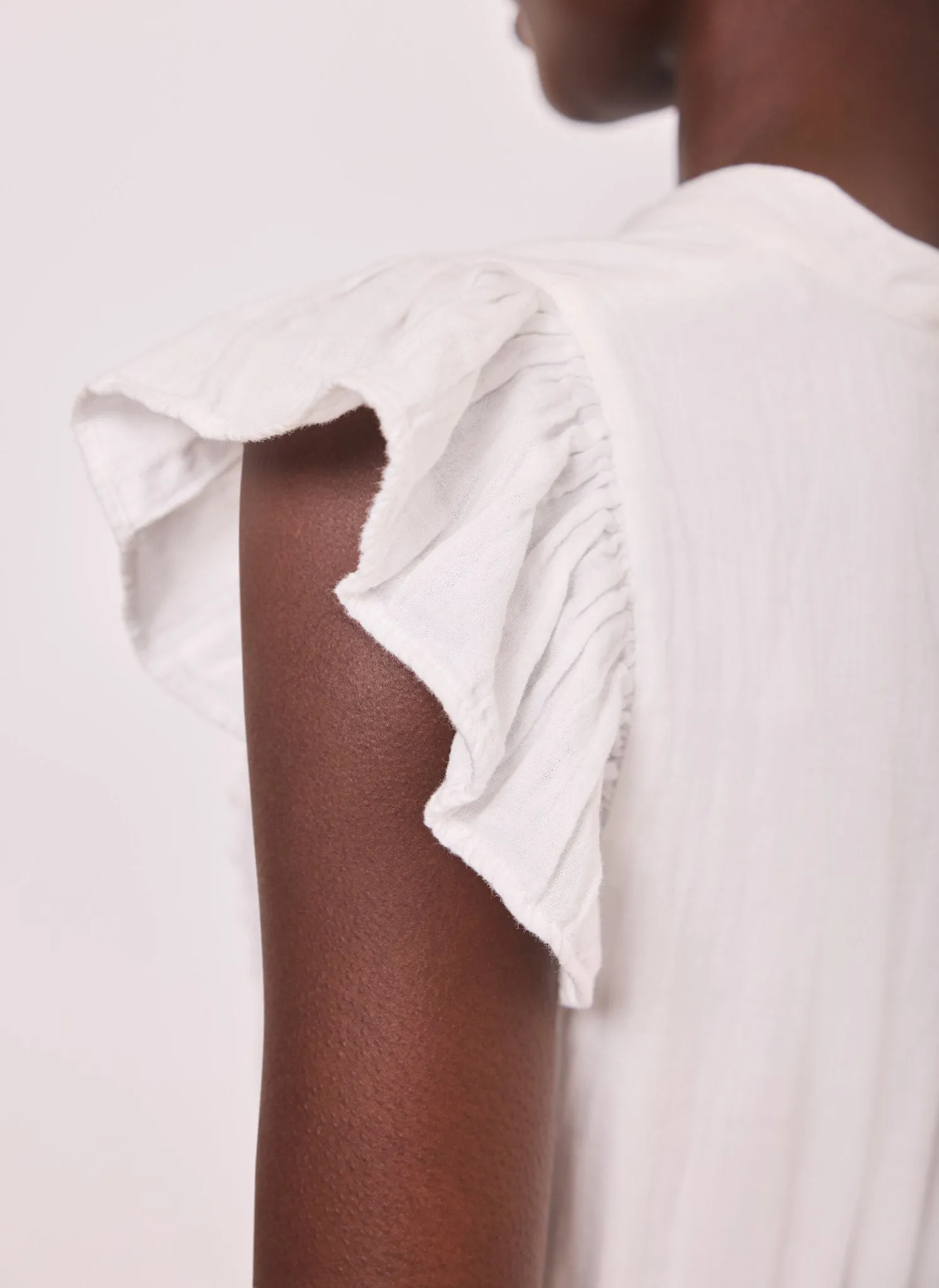 White Cotton Cheesecloth Tiered Midi Dress sold by Mint Velvet product image thumbnail 4