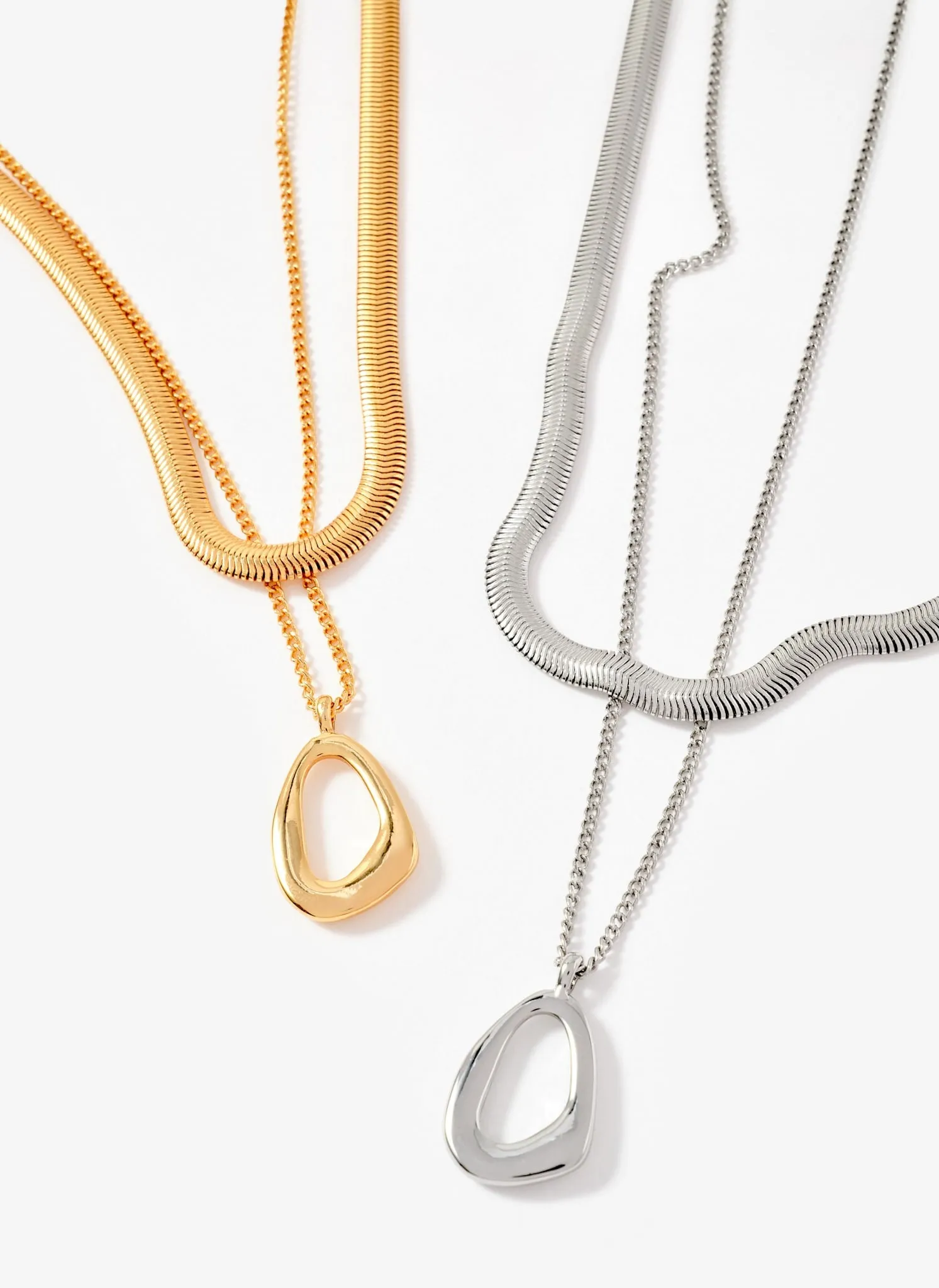 Gold Tone Sculpted Layer Necklace sold by Mint Velvet product image thumbnail 2