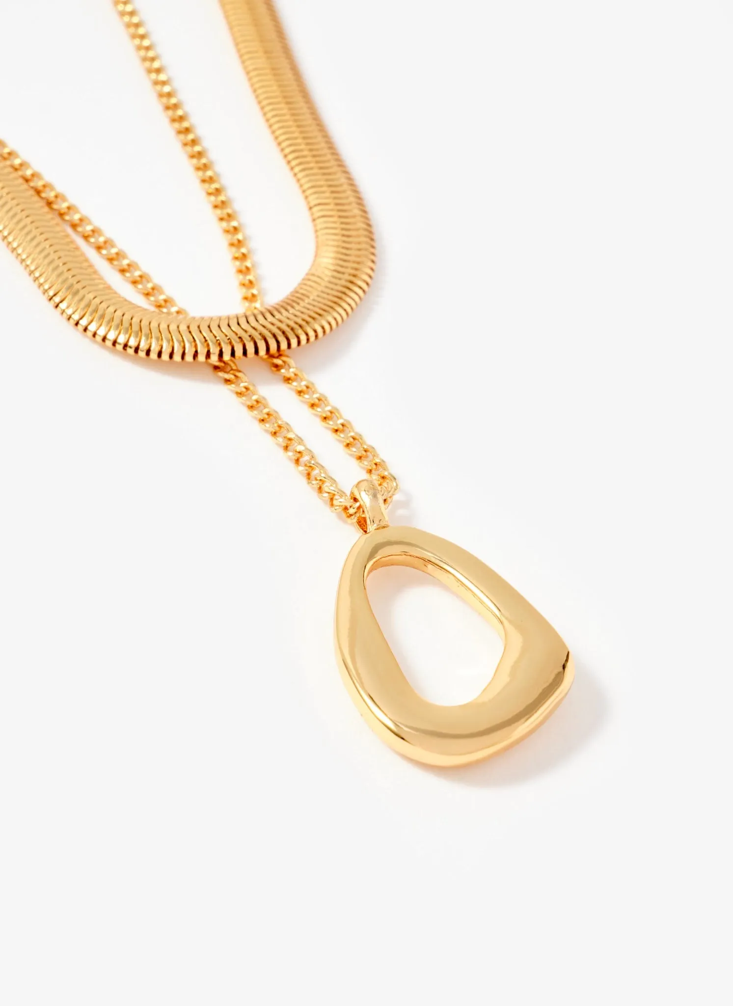 Gold Tone Sculpted Layer Necklace sold by Mint Velvet product image thumbnail 3