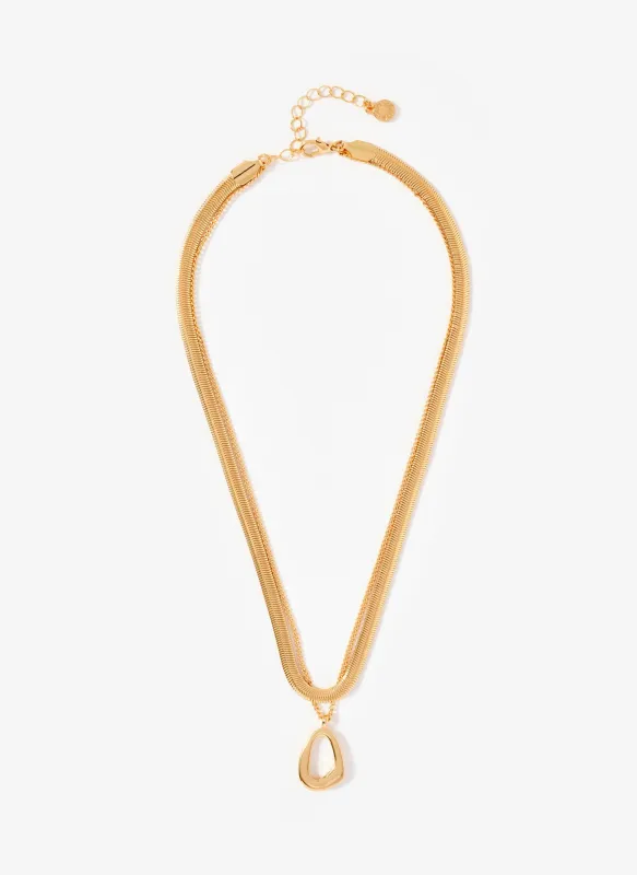 Gold Tone Sculpted Layer Necklace made by Mint Velvet