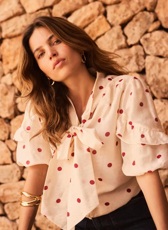 Cream Polka Dot Blouse made by Mint Velvet