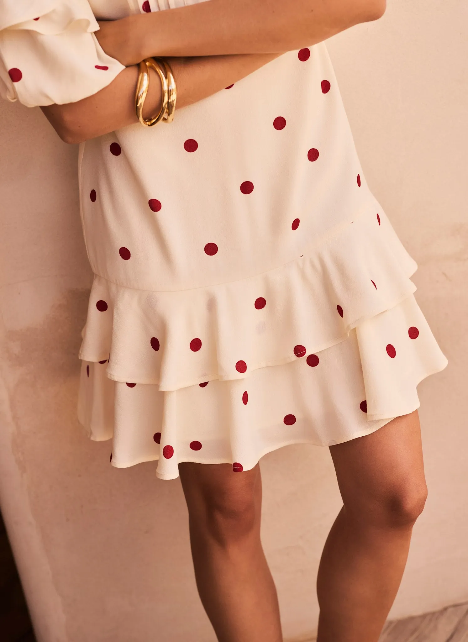 Cream Polka Dot Mini Dress sold by Mint Velvet product image thumbnail 5
