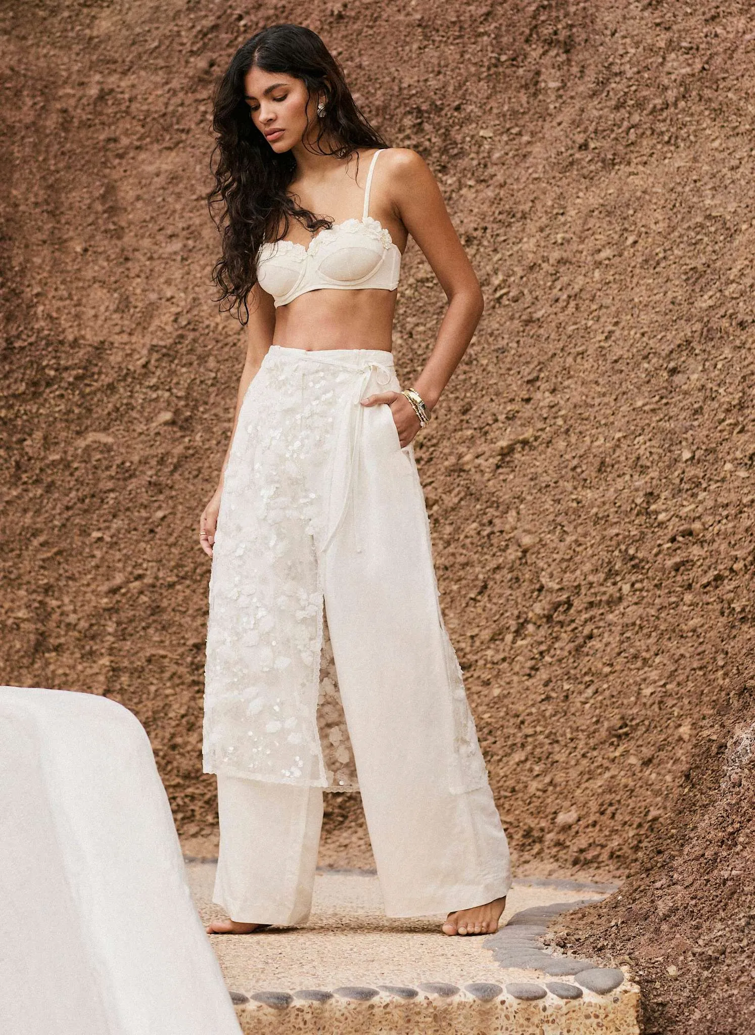White Embellished Skirt Scarf sold by Mint Velvet product image thumbnail 3
