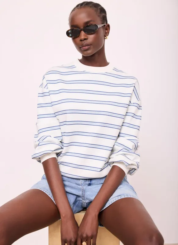 Blue Stripe Blouson Sweatshirt made by Mint Velvet