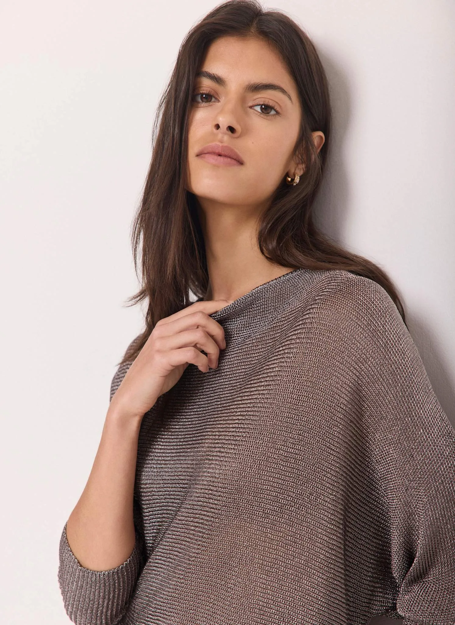 Grey Silver Metallic Knit Top sold by Mint Velvet product image thumbnail 4