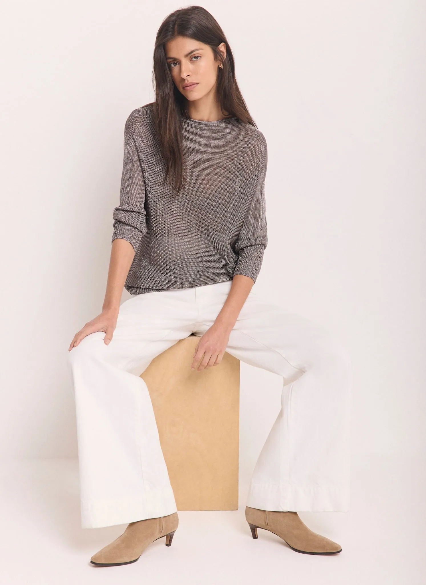 Grey Silver Metallic Knit Top sold by Mint Velvet product image thumbnail 3