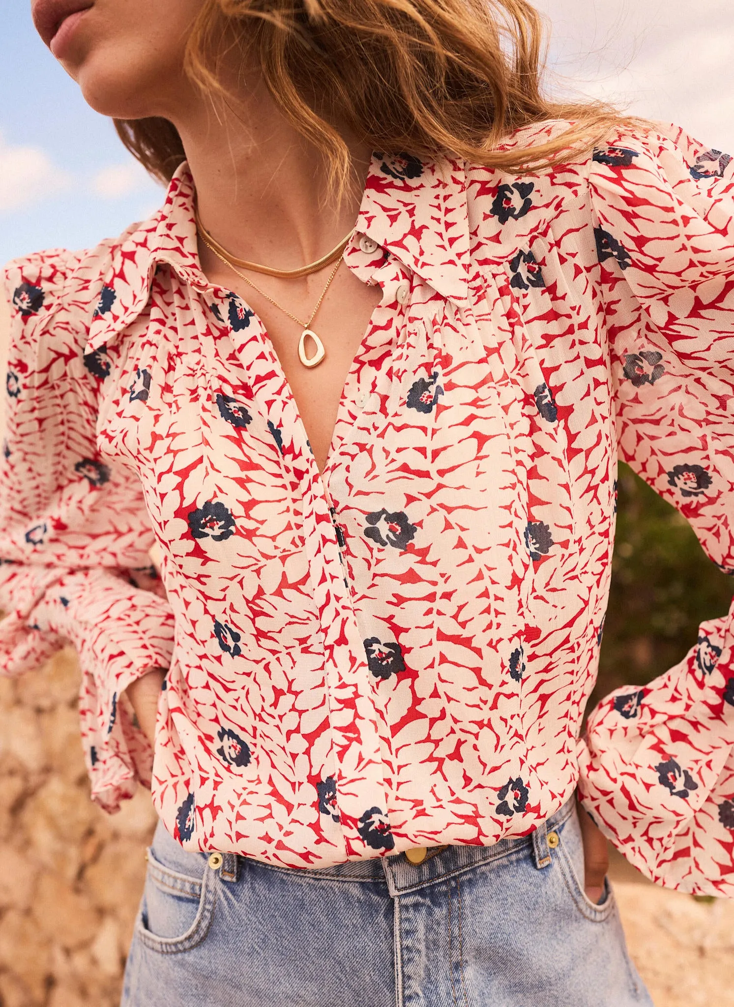 Red Floral Print Shirt sold by Mint Velvet product image thumbnail 5