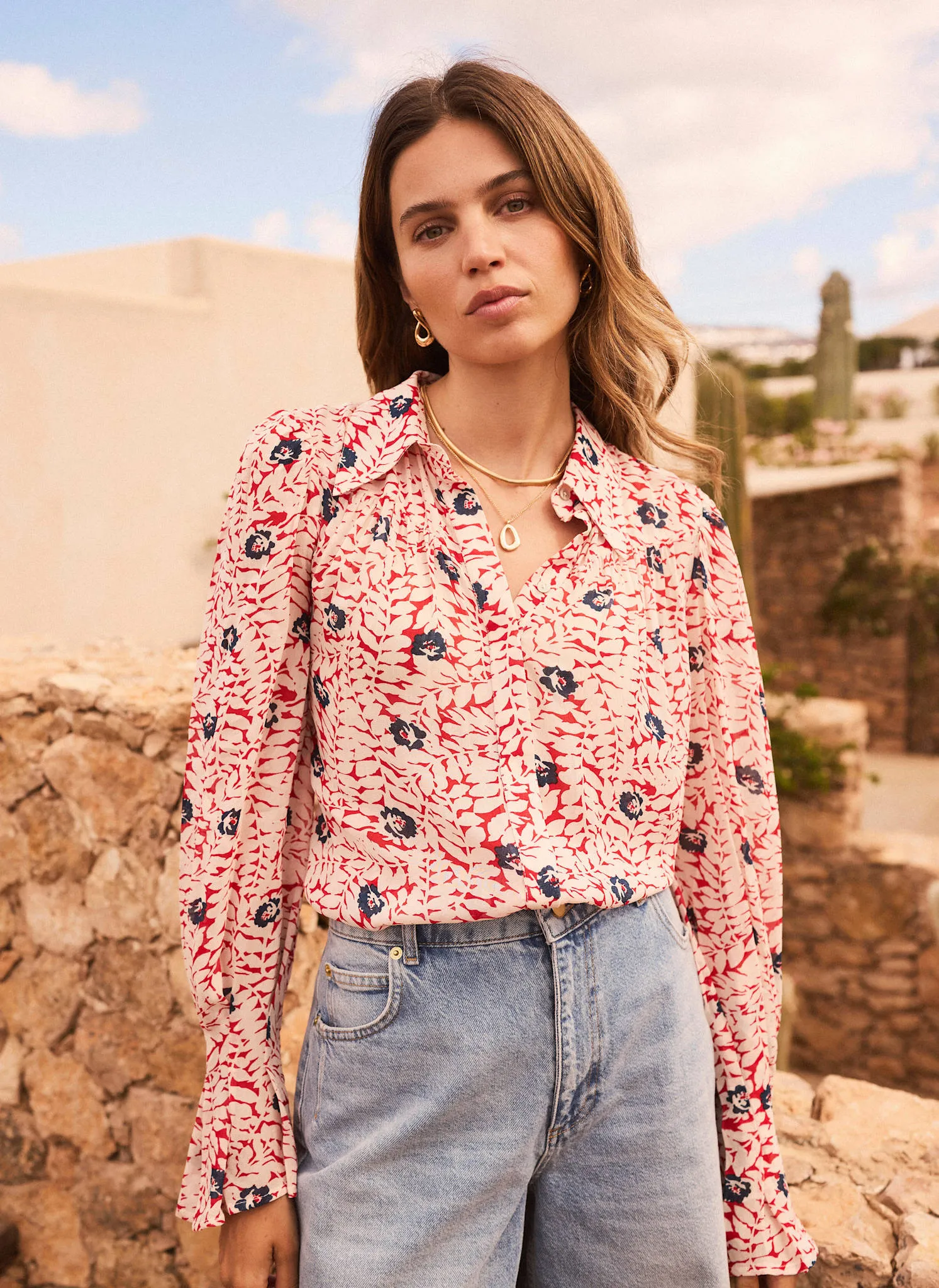 Red Floral Print Shirt sold by Mint Velvet product image thumbnail 3
