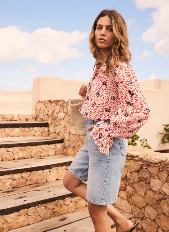 Red Floral Print Shirt made by Mint Velvet
