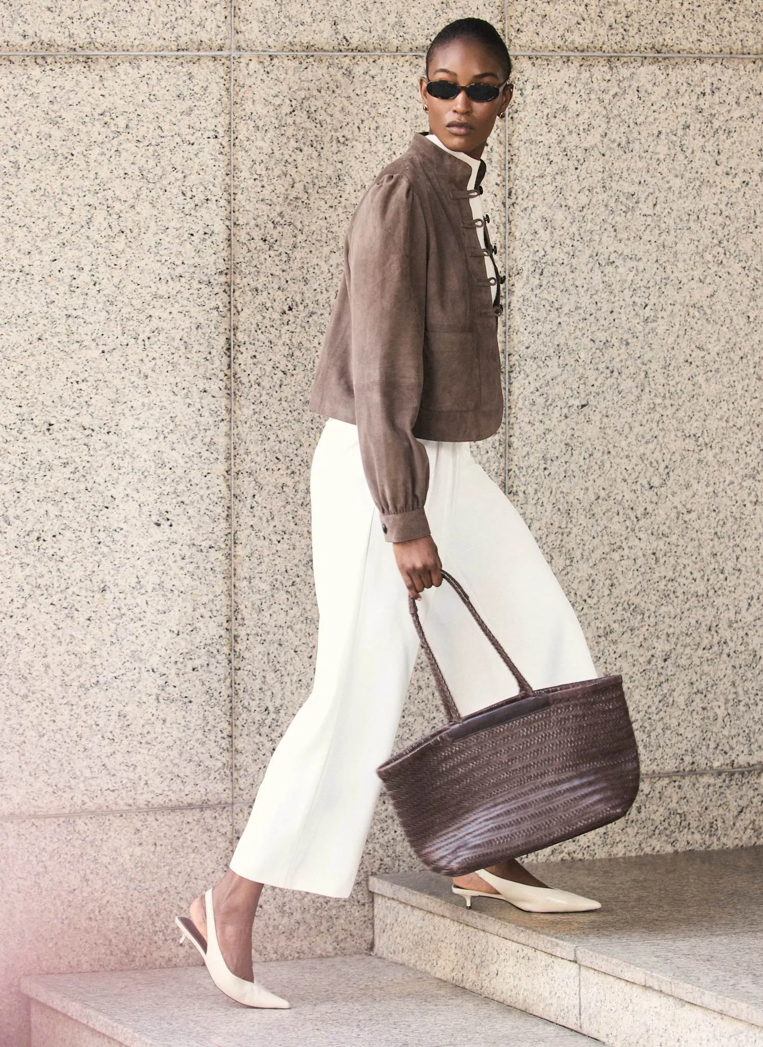 White Cropped Wide Leg Tailored Trousers sold by Mint Velvet product image thumbnail 5