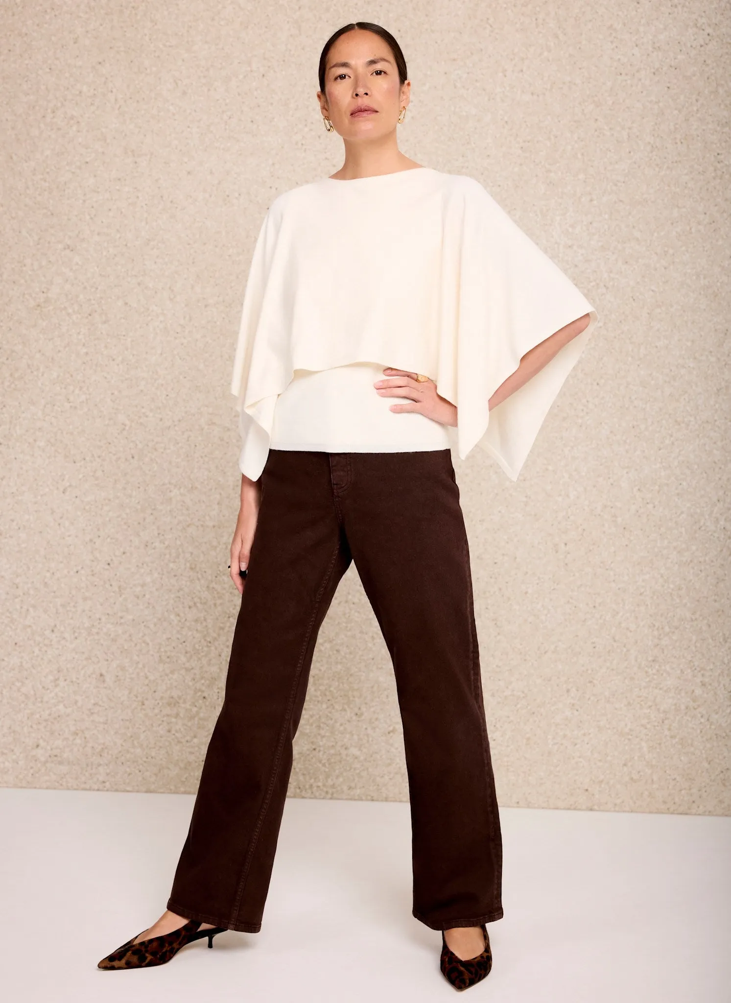 Cream Layered Poncho Knit Top sold by Mint Velvet product image thumbnail 3