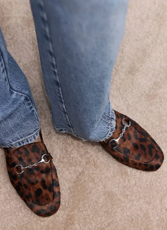 Camille Leopard Textured Loafers made by Mint Velvet