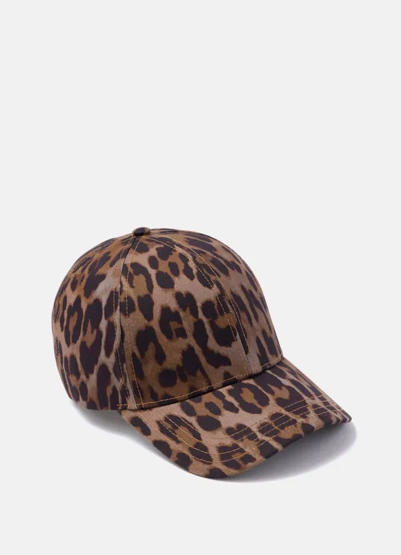 Madison Leopard Print Cotton Cap made by Mint Velvet
