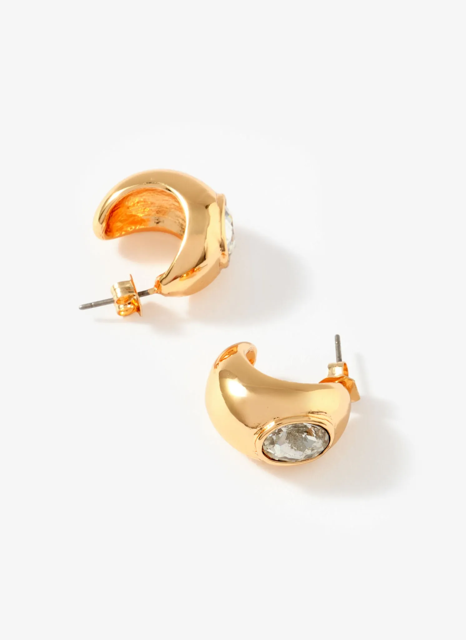 Gold Tone Crystal Mix Hoop Earrings sold by Mint Velvet product image thumbnail 3