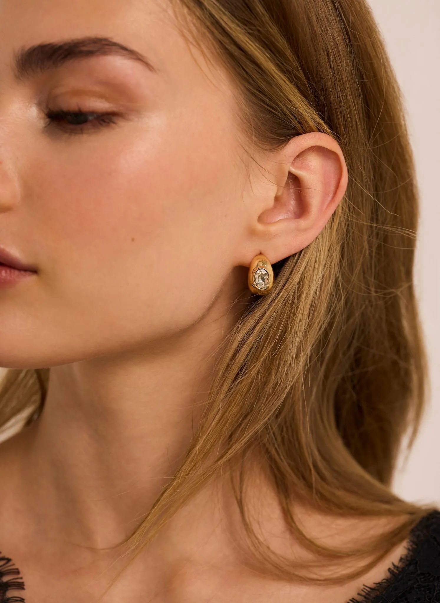 Gold Tone Crystal Mix Hoop Earrings sold by Mint Velvet