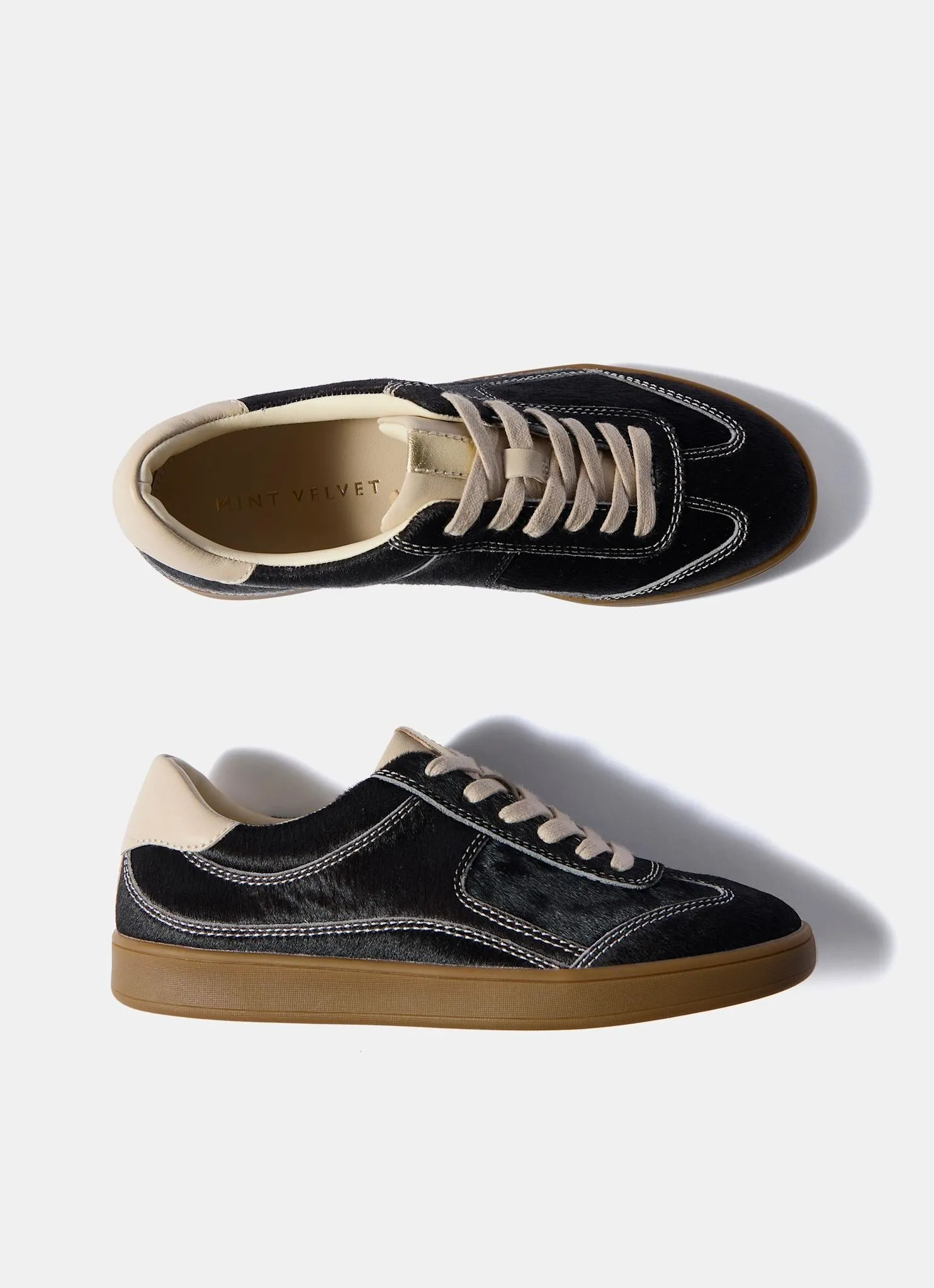 Jen Brown Leather Textured Trainers sold by Mint Velvet product image thumbnail 2