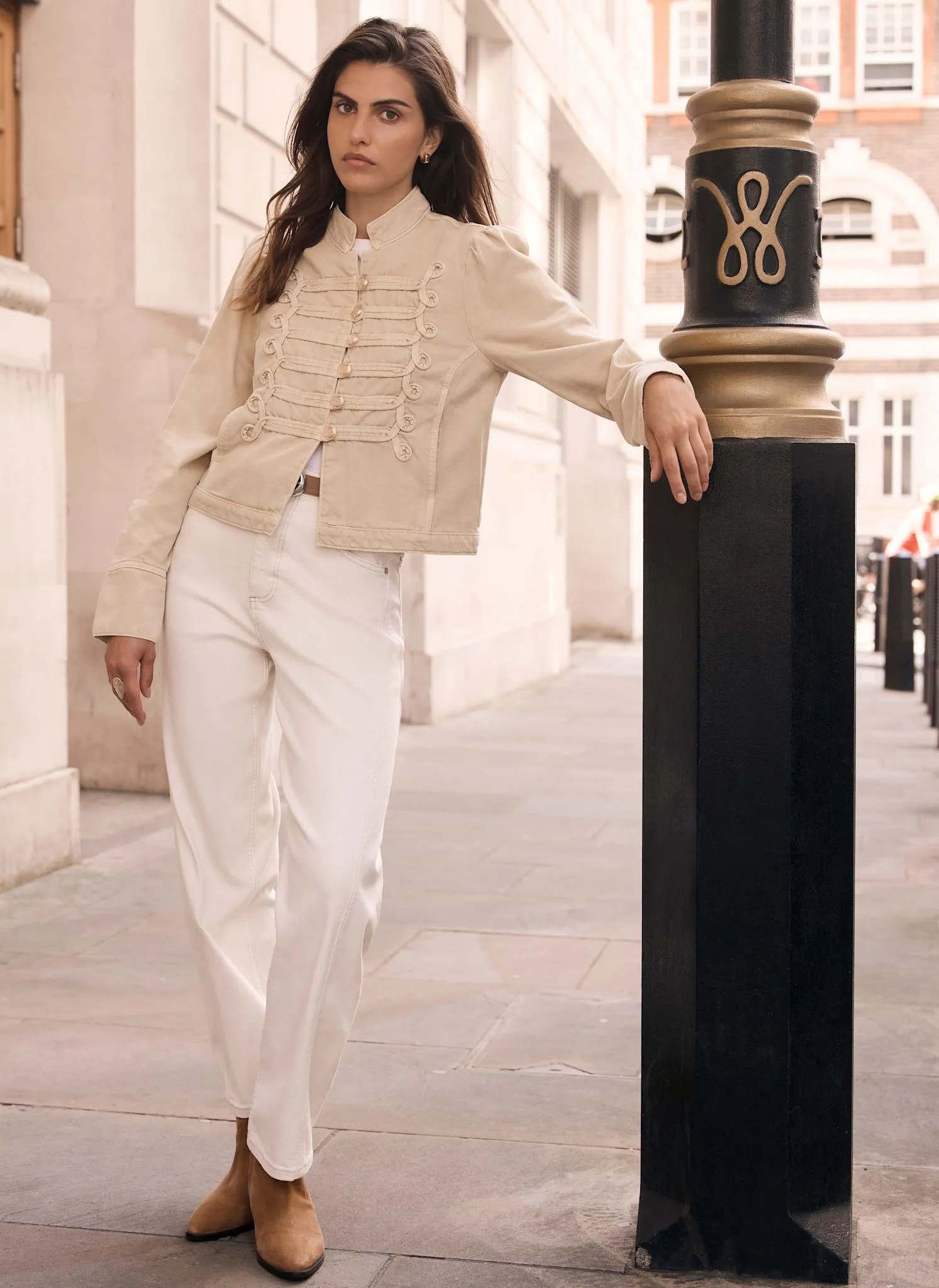 Neutral Denim Military Jacket sold by Mint Velvet product image thumbnail 4