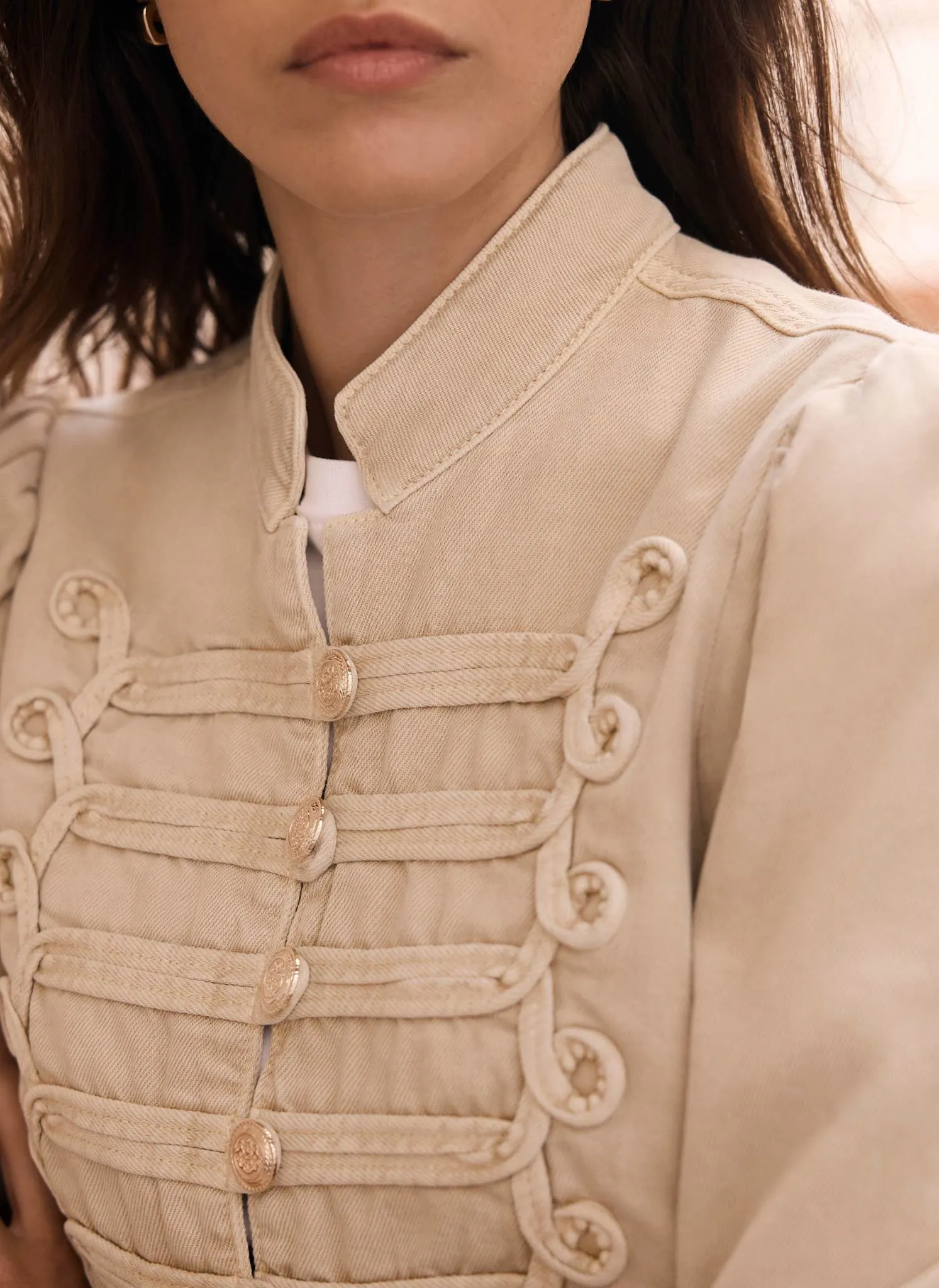 Neutral Denim Military Jacket sold by Mint Velvet product image thumbnail 3