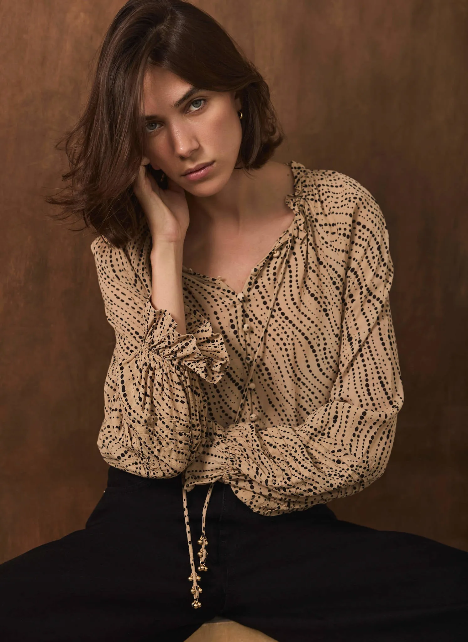 Neutral Spot Print Blouse sold by Mint Velvet product image thumbnail 2