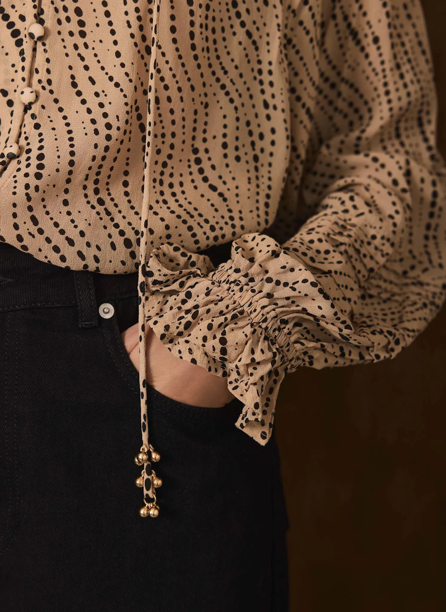 Neutral Spot Print Blouse sold by Mint Velvet product image thumbnail 4