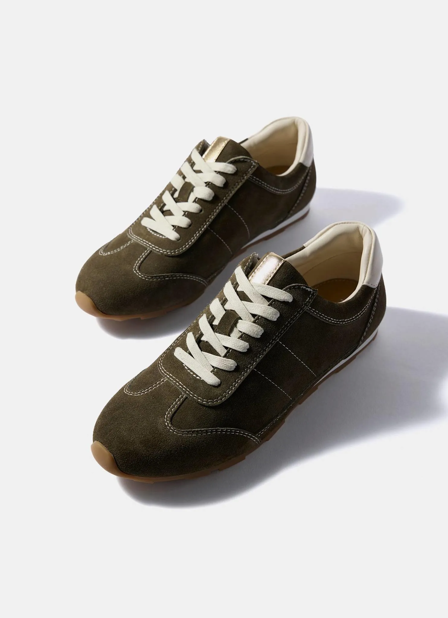 Vick Olive Green Suede Trainers sold by Mint Velvet product image thumbnail 3