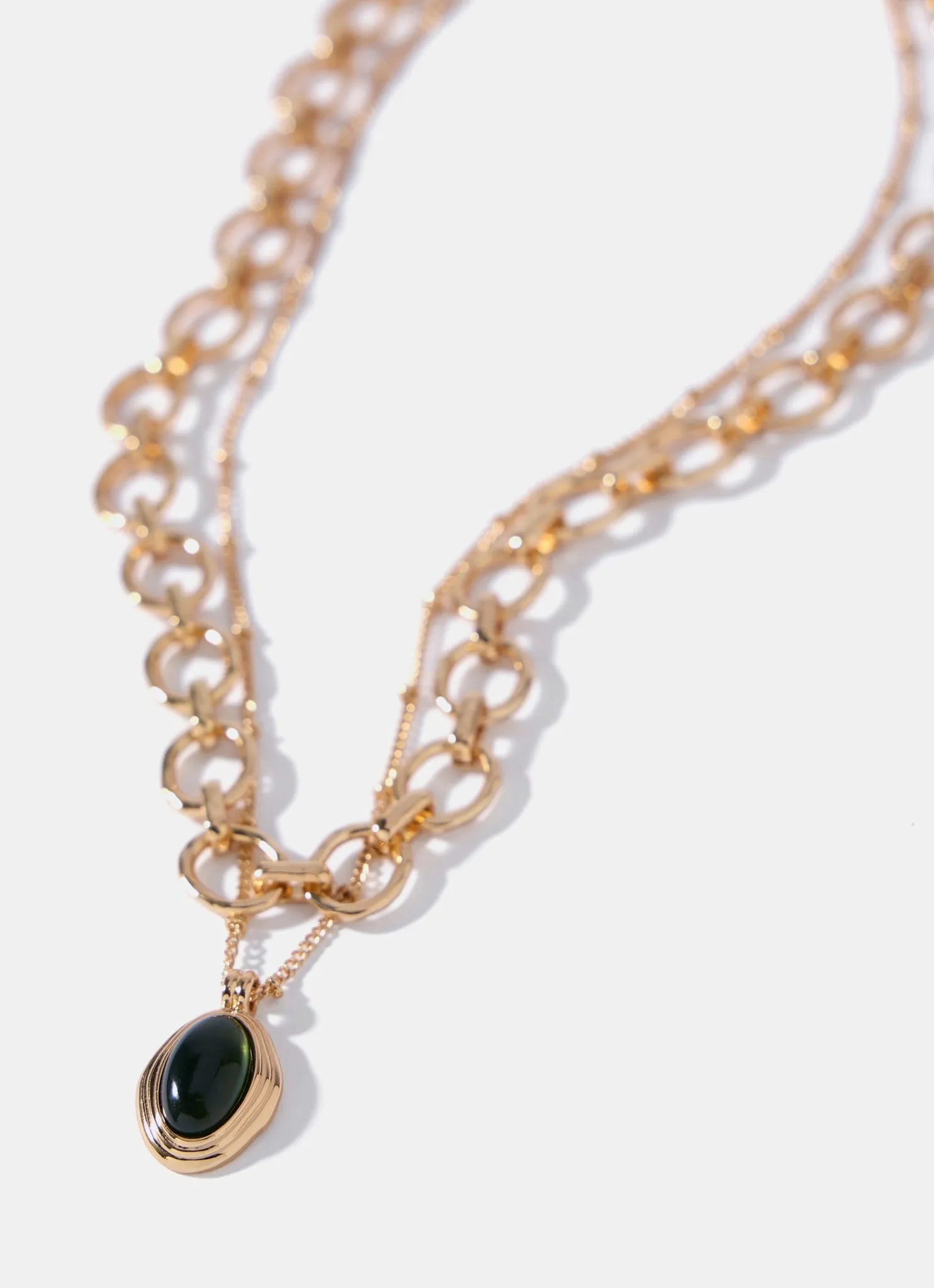 Gold Tone Layered Resin Pendant Necklace sold by Mint Velvet product image thumbnail 2