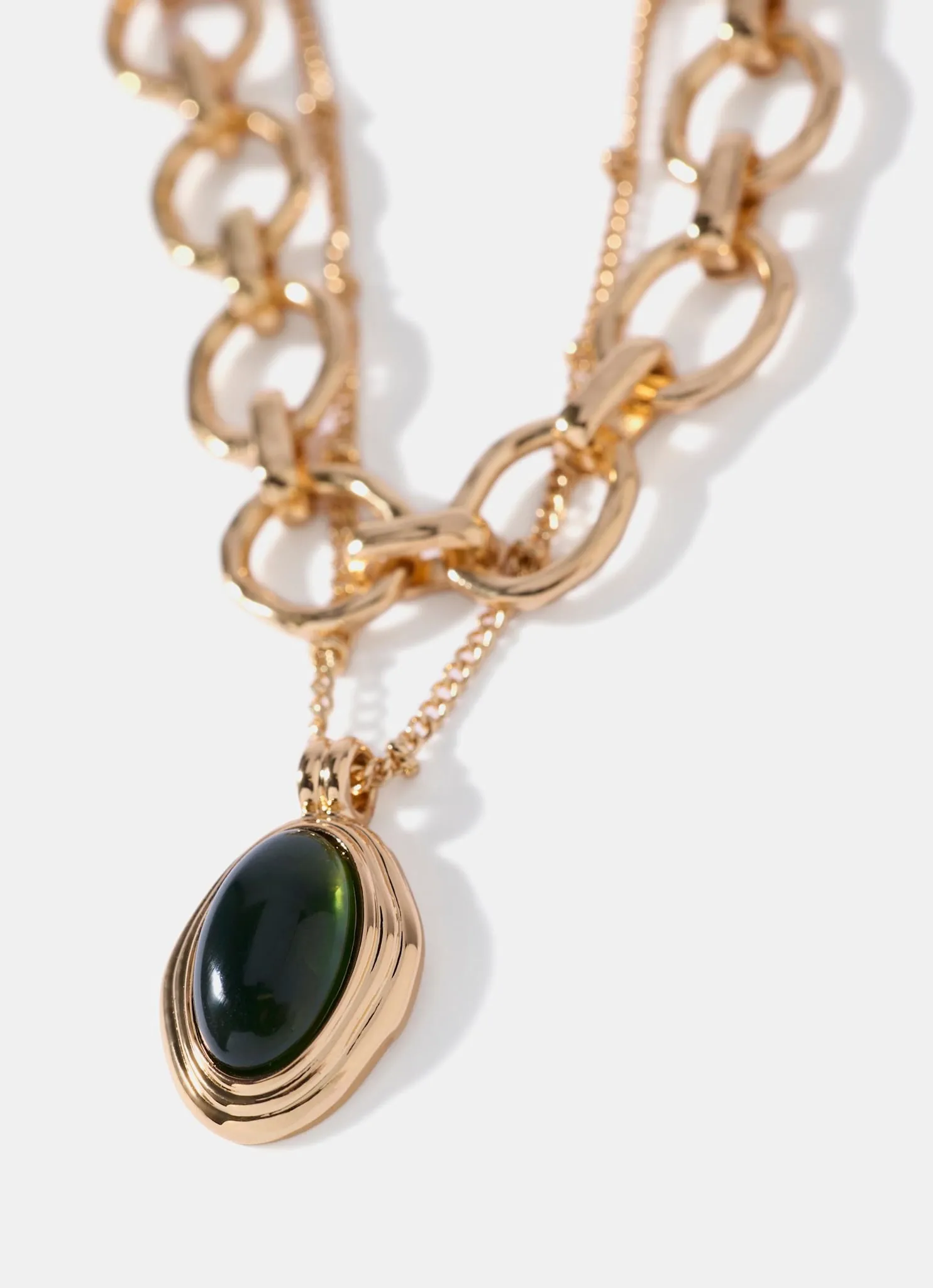 Gold Tone Layered Resin Pendant Necklace sold by Mint Velvet product image thumbnail 3
