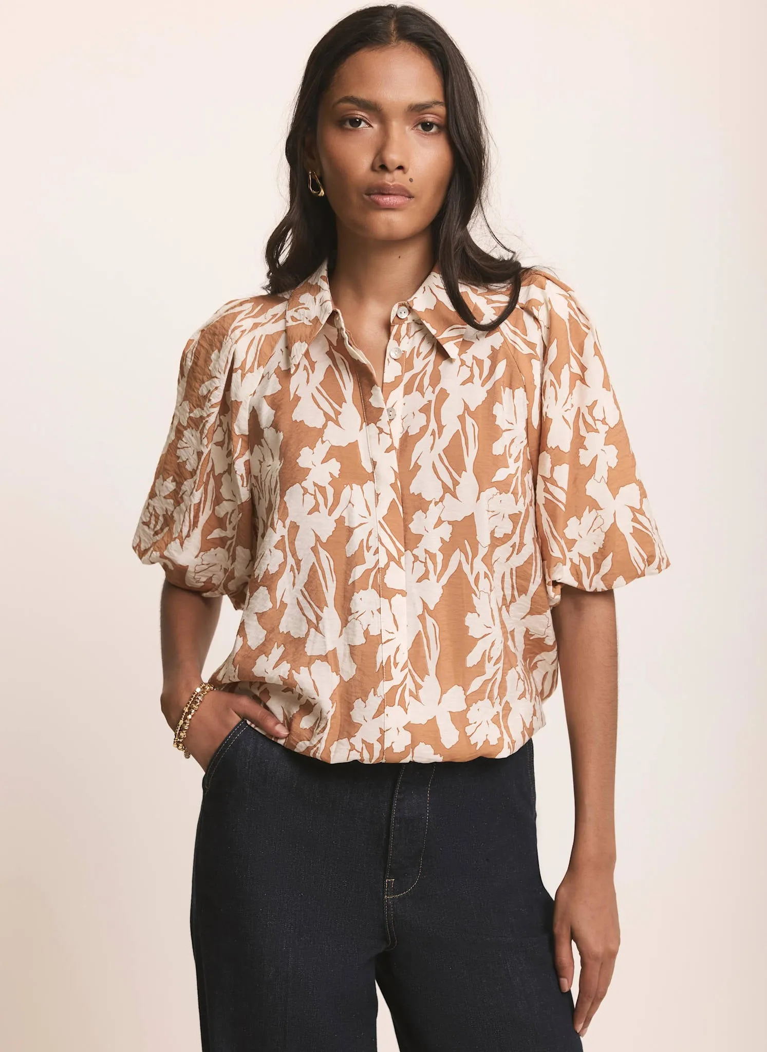 Neutral Floral Print Shirt sold by Mint Velvet product image thumbnail 3