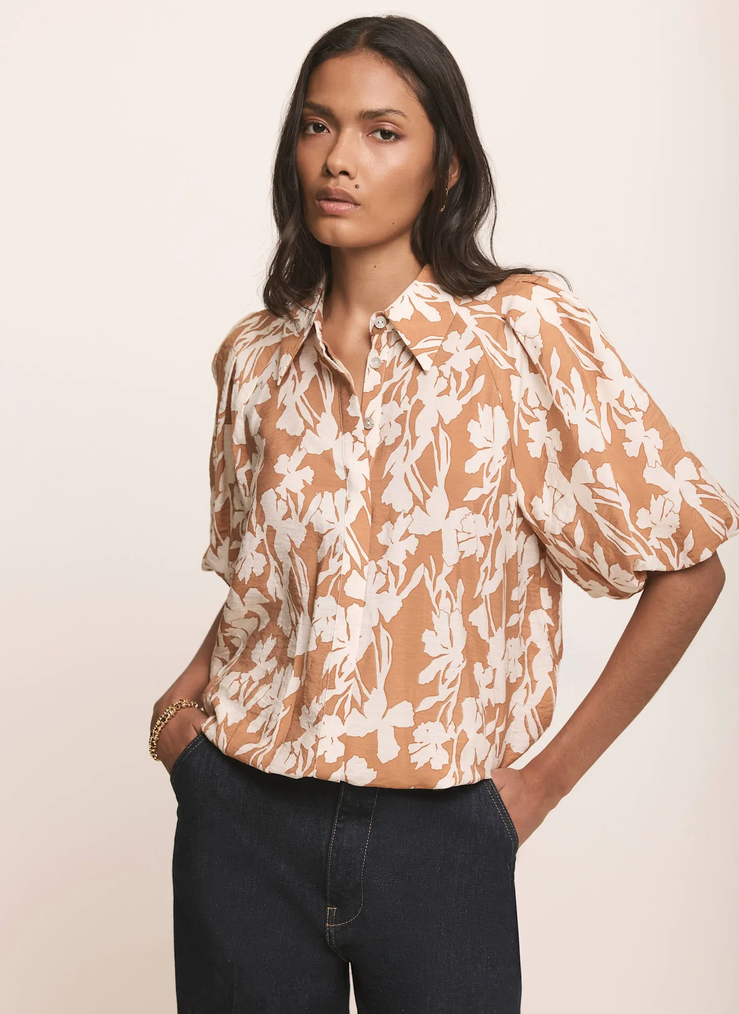 Neutral Floral Print Shirt sold by Mint Velvet product image thumbnail 5