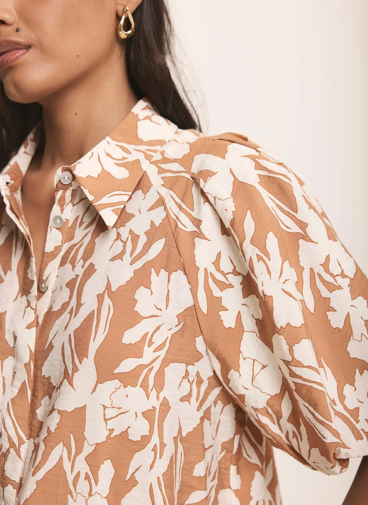 Neutral Floral Print Shirt sold by Mint Velvet product image thumbnail 4