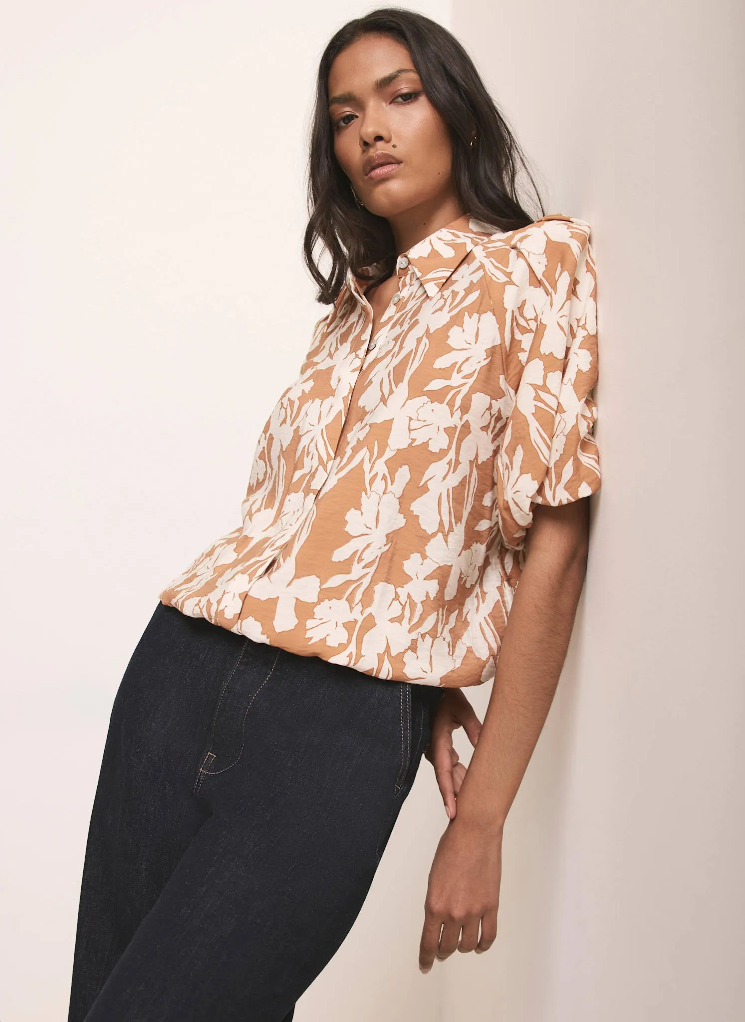 Neutral Floral Print Shirt sold by Mint Velvet product image thumbnail 2
