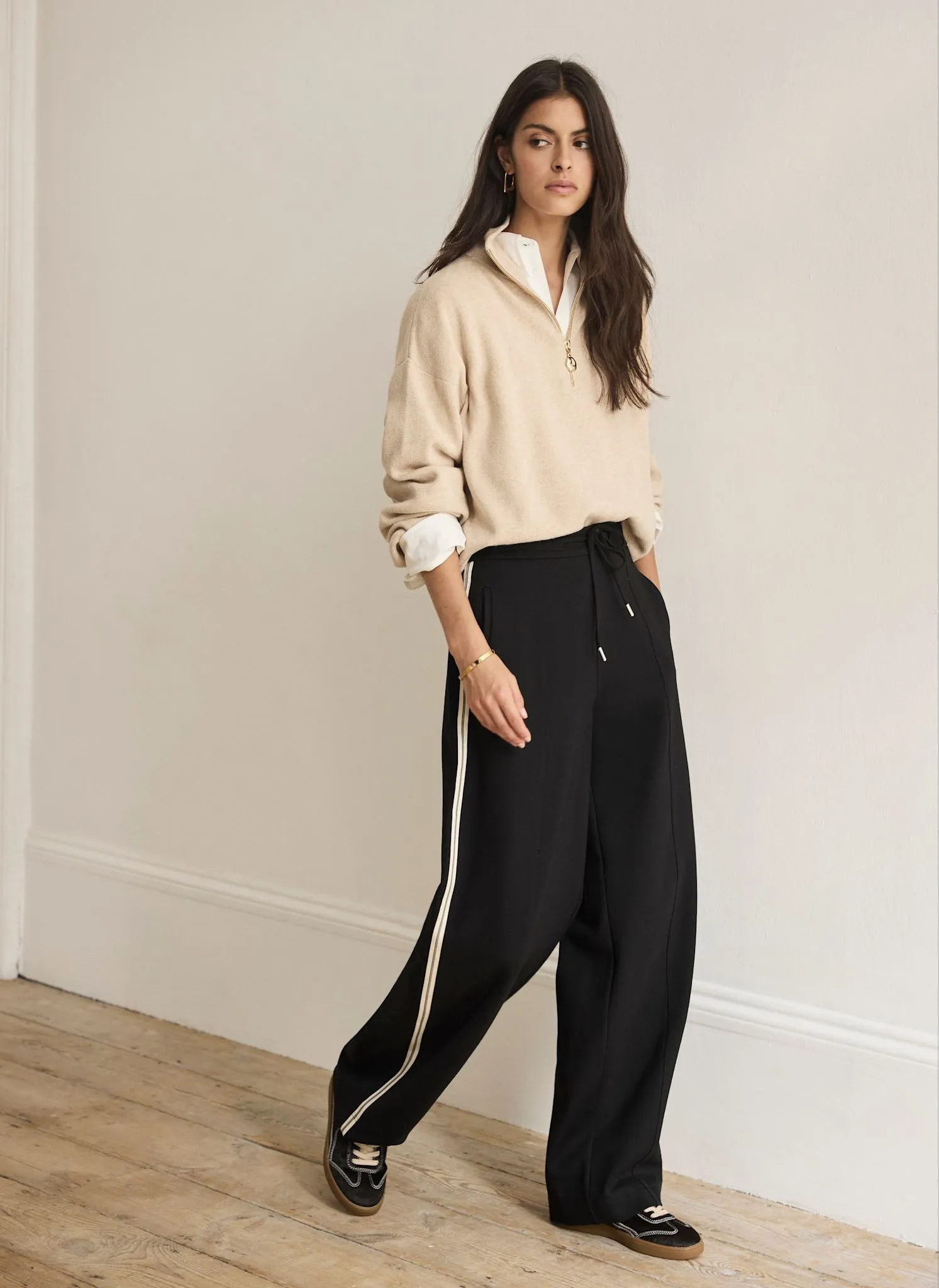 Black Side Stripe Barrel Trousers sold by Mint Velvet product image thumbnail 5